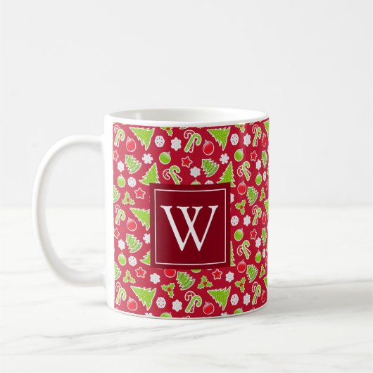 Eerste kerstvakantie monogram koffiemok (Links)