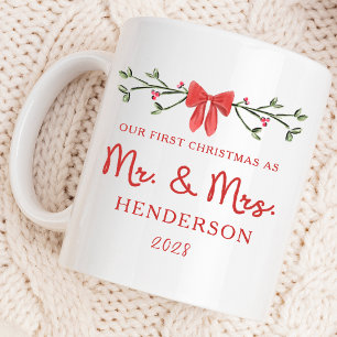 Eerste Kerstvakantie Mr & Mrs Custom Pas getrouwd  Koffiemok
