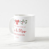 Eerste Kerstvakantie Mr & Mrs Custom Pas getrouwd  Koffiemok (Voorkant links)