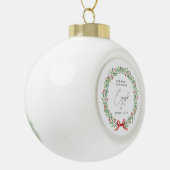 Eerste kerstverloofde gepersonaliseerde kerstcadea keramische bal ornament (Links)