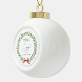 Eerste kerstverloofde gepersonaliseerde kerstcadea keramische bal ornament (Rechts)