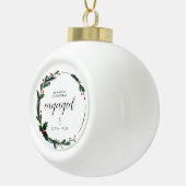 Eerste kerstverloofde gepersonaliseerde paar cadea keramische bal ornament (Rechts)