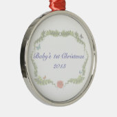 Eerste kerstversiering baby 2013 metalen ornament (Rechts)