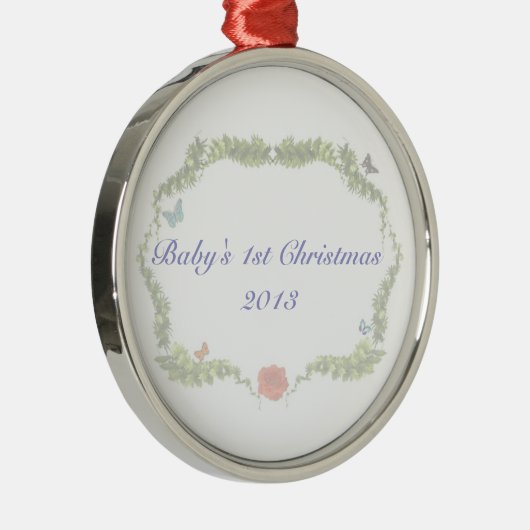 Eerste kerstversiering baby 2013 metalen ornament (Rechts)