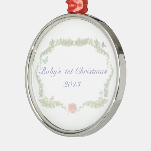 Eerste kerstversiering baby 2013 metalen ornament (Links)
