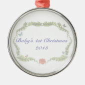 Eerste kerstversiering baby 2013 metalen ornament (Voorkant)
