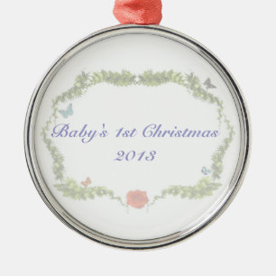 Eerste kerstversiering baby 2013 metalen ornament