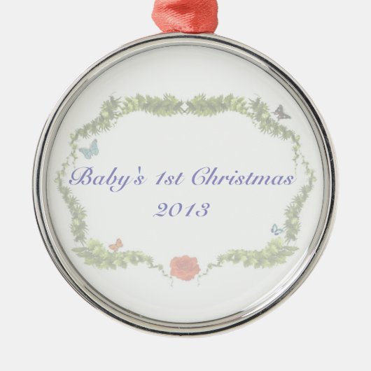 Eerste kerstversiering baby 2013 metalen ornament (Voorkant)