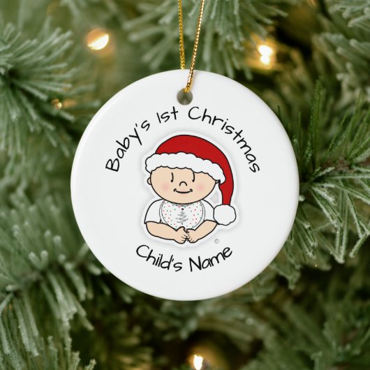 Eerste kerstversiering baby - Gepersonaliseerd Keramisch Ornament (Boom)