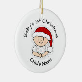 Eerste kerstversiering baby - Gepersonaliseerd Keramisch Ornament (Rechts)
