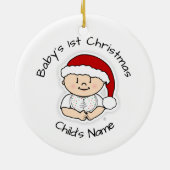 Eerste kerstversiering baby - Gepersonaliseerd Keramisch Ornament (Achterkant)