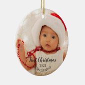 Eerste kerstversiering Baby Keramisch Ornament (Rechts)
