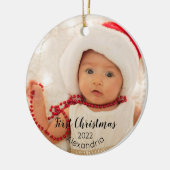 Eerste kerstversiering Baby Keramisch Ornament (Links)