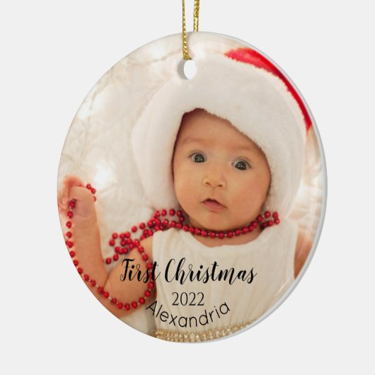 Eerste kerstversiering Baby Keramisch Ornament (Links)