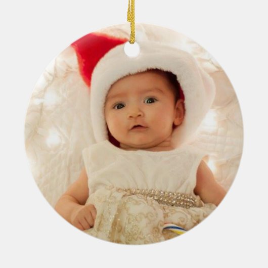 Eerste kerstversiering Baby Keramisch Ornament (Achterkant)