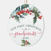 Eerste kerstversiering - Grootouderfoto Keramisch Ornament (Links)