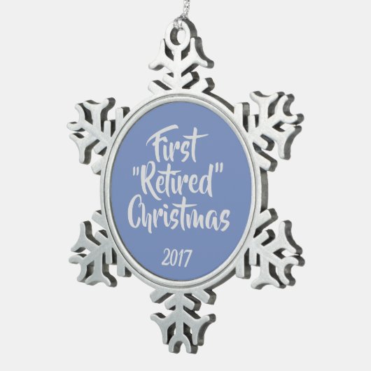 Eerste kerstversiering in ruste tin sneeuwvlok ornament (Rechts)