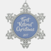 Eerste kerstversiering in ruste tin sneeuwvlok ornament (Voorkant)