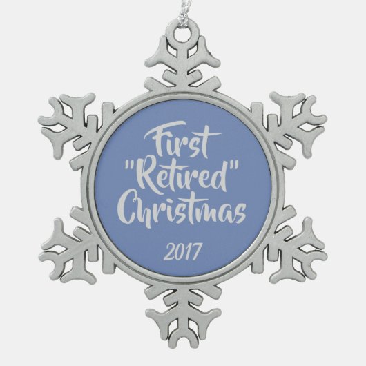 Eerste kerstversiering in ruste tin sneeuwvlok ornament (Voorkant)