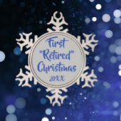 Eerste kerstversiering in ruste tin sneeuwvlok ornament