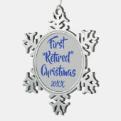 Eerste kerstversiering in ruste tin sneeuwvlok ornament (Rechts)