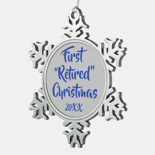 Eerste kerstversiering in ruste tin sneeuwvlok ornament (Rechts)