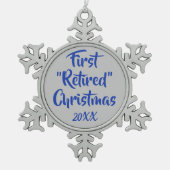 Eerste kerstversiering in ruste tin sneeuwvlok ornament (Voorkant)