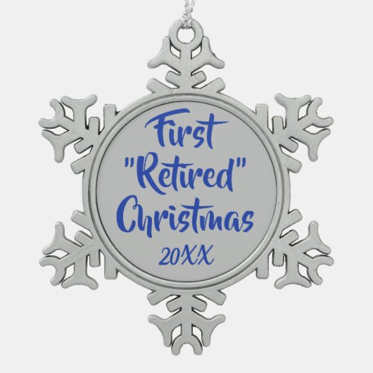 Eerste kerstversiering in ruste tin sneeuwvlok ornament (Voorkant)