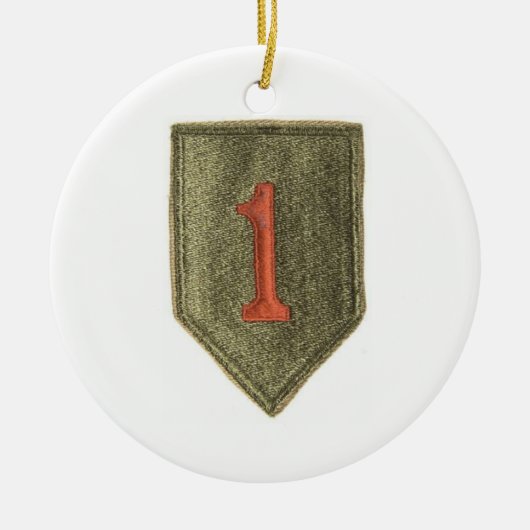Eerste kerstversiering infanteriedivisie keramisch ornament (Voorkant)
