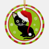 Eerste kerstversiering kat keramisch ornament (Voorkant)