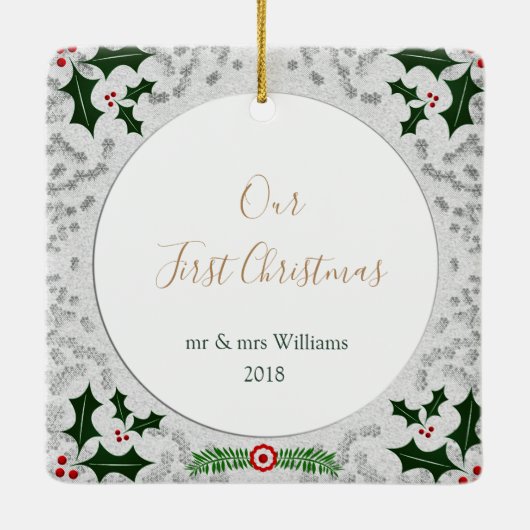 Eerste kerstversiering keramisch ornament (Achterkant)