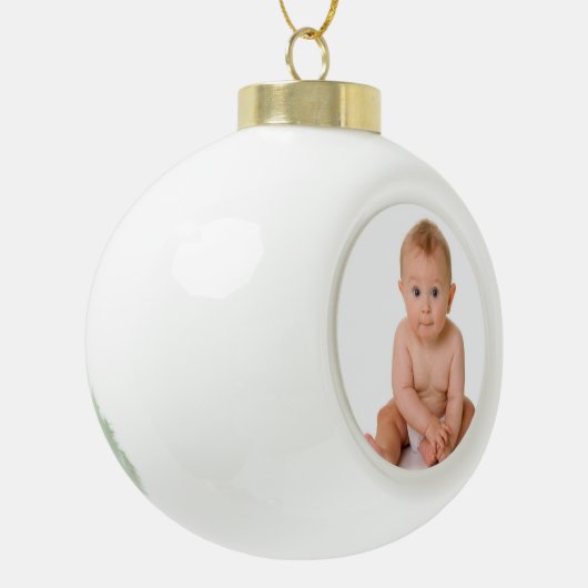 Eerste kerstversiering keramische bal ornament (Links)