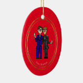 Eerste kerstversiering met Gay Couple Keramisch Ornament (Rechts)
