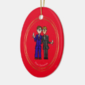 Eerste kerstversiering met Gay Couple Keramisch Ornament (Links)