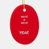 Eerste kerstversiering met Gay Couple Keramisch Ornament (Achterkant)