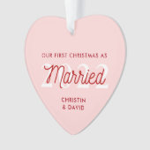 Eerste kerstversiering met huwelijk | Gewoon gehuw Ornament (voorkant)