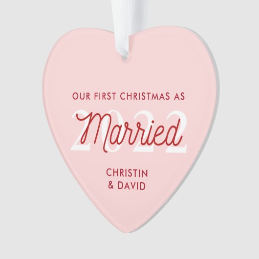 Eerste kerstversiering met huwelijk | Gewoon gehuw Ornament (voorkant)