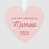 Eerste kerstversiering met huwelijk | Gewoon gehuw Ornament (voorkant)