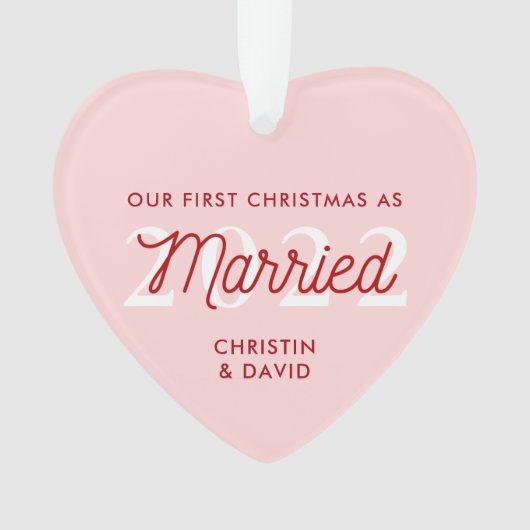 Eerste kerstversiering met huwelijk | Gewoon gehuw Ornament (voorkant)