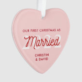 Eerste kerstversiering met huwelijk | Gewoon gehuw Ornament (voorkant)