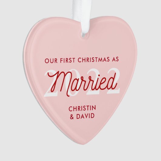 Eerste kerstversiering met huwelijk | Gewoon gehuw Ornament (voorkant)