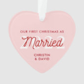 Eerste kerstversiering met huwelijk | Gewoon gehuw Ornament (achterkant)