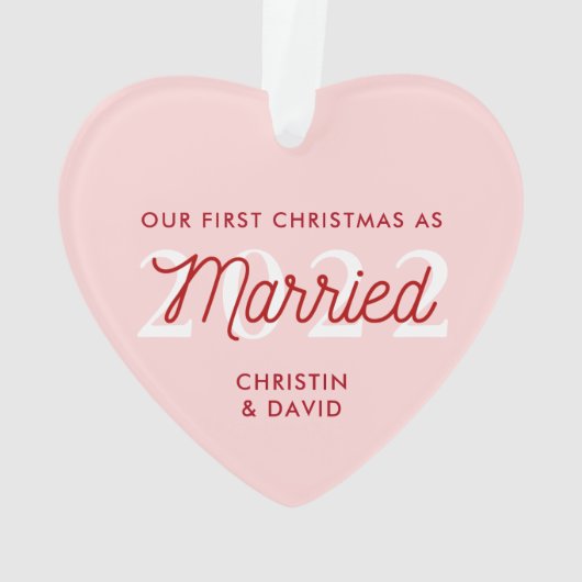 Eerste kerstversiering met huwelijk | Gewoon gehuw Ornament (achterkant)