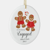 Eerste kerstversiering met ontbijtgebak keramisch ornament (Rechts)