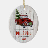 Eerste kerstversiering met Red Kerstmis Keramisch Ornament (Rechts)