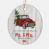 Eerste kerstversiering met Red Kerstmis Keramisch Ornament (Links)