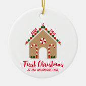 Eerste kerstversiering met Snoep voor kerstmis Keramisch Ornament (Voorkant)