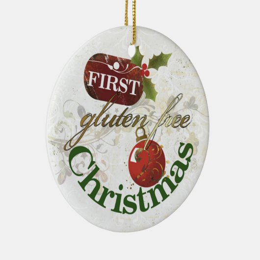 Eerste kerstversiering met vrije glans keramisch ornament (Rechts)