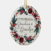 Eerste kerstversiering opa & opa keramisch ornament (Rechts)