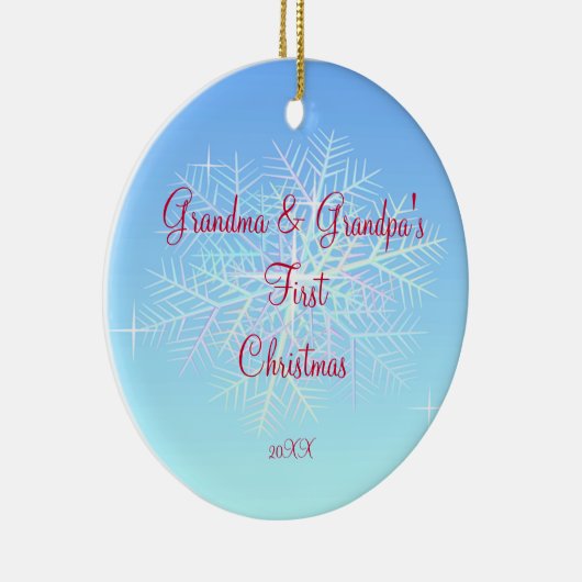 Eerste kerstversiering opa & opa keramisch ornament (Rechts)